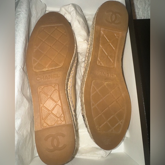 CHANEL ESPADRILLES 🦄 BEIGE BLACK IN LAMBSKIN SIZE 36 - Picture 4 of 13